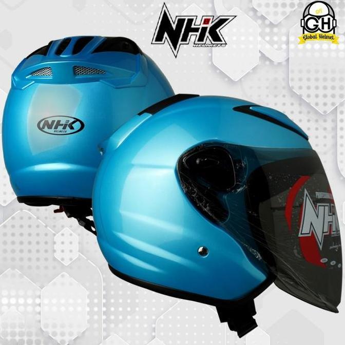 NEW HELM HALF FACE NHK R6 NHK R-6 SOLID ICE BLUE