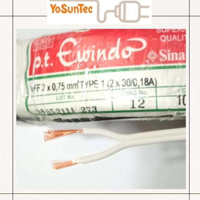 Ready stock Kabel Listrik Serabut Gepeng 2x30 2x0.75 Sinar Sucofindo EWINDO METER