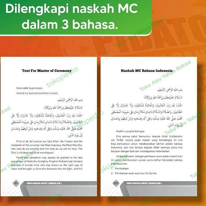 BUKU PIDATO HAFALAN SANTRI 3 BAHASA