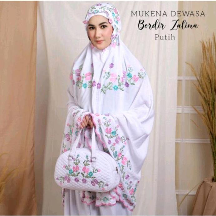 MUKENA DEWASA HANTARAN MEWAH RAYON PREMIUM BORDIR KUPU-KUPU ZALINA
