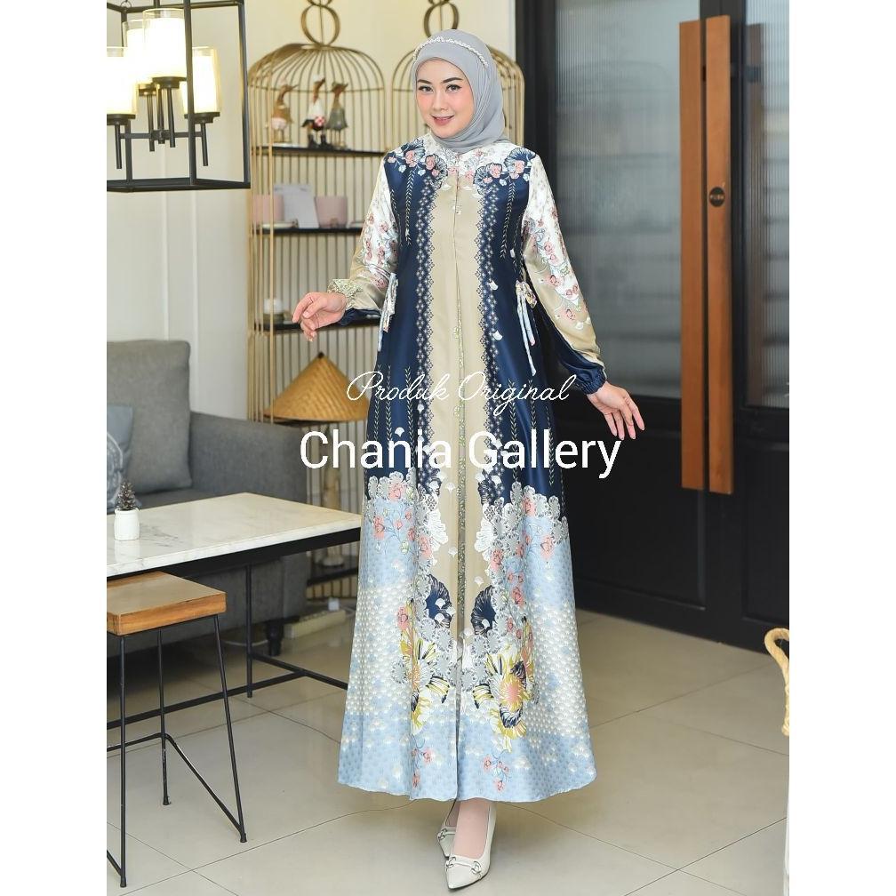 NEW DRESS LiLY SILK PREMIUM Elegan Busui FrendlyGamis Motif Bunga|Gamis pesta lebaran