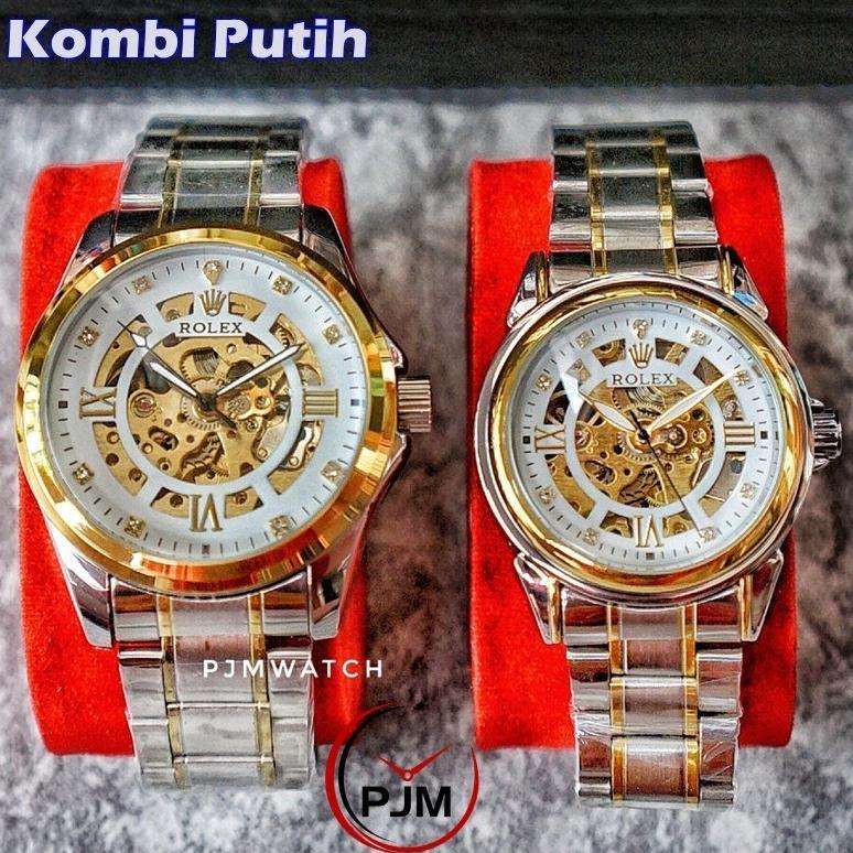 HEMAT JAM COUPLE OTOMATIS ROLEX | TALI RANTAI ROMAWI JAM AUTOMATIC PASANGAN PRIA WANITA