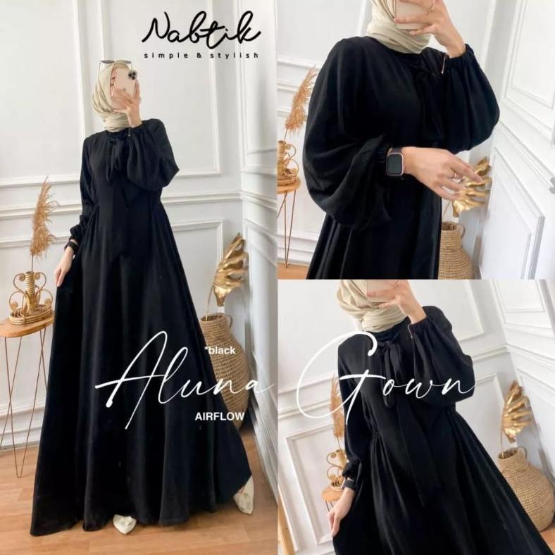 Spesial Ramadhan Gamis tebaru,gamis crinkle airflow,gamis aluna gown by nabtik,gamis viral ,gamis ke