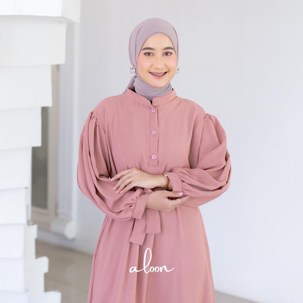 Promo Daneliya Gamis Lengan Balon Crinkle Airflow Busui Friendly Gamis Remaja Dress Terbaru