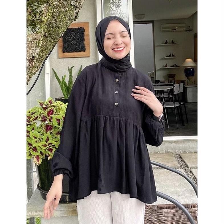 Flash Sale Arina Blouse Katun Rayon Crinkle / Blouse Muslim Wanita
