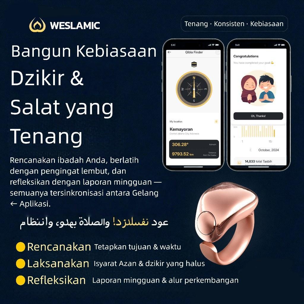 Weslamic Itasbih Faith/Faith+ Zikr Ring Tasbin Digital Smart Tasbih Smart Ring Cincin Tasbih Digital