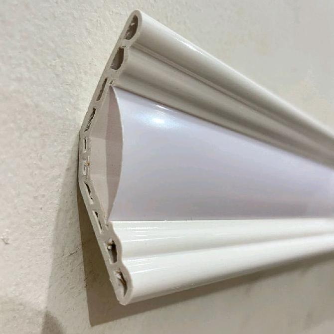 Promo PVC List Lampu Grade A+ Plafon 3 Meter Lis Atap Pojok Corner 3m + Rumah LED Anti Rayap Anti Ai