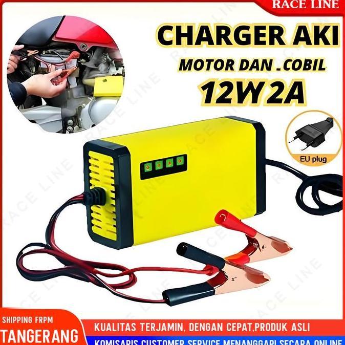 CHICKLEP Casan Aki Motor Mobil Otomatis 2A-20A 12Volt/24Volt Portable Automatic Charger Batterai Cas