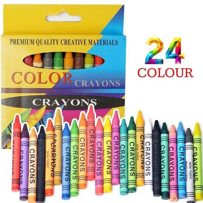 JAYTIXOW Pensil Crayon Crayons Krayon  Pewarna Non Toxic Kecil Pocket Coloring 1 Set isi 24 Warna Al