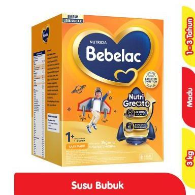 Nutricia Bebelac 3 3000Gr Susu Formula Bubuk Rasa Vanilla/Madu Untuk Bayi 1-3 Tahun Dengan Nutrigrea