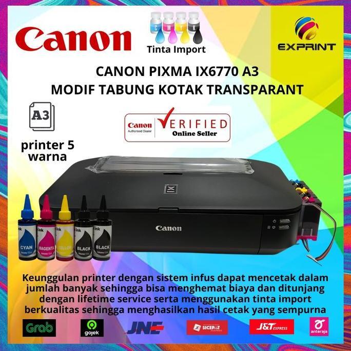 Printer Canon Pixma IX6770 A3 + Infus Tabung