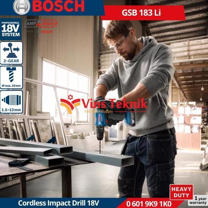 Murah Bosch Gsb183 Gsb 183-Li Mesin Bor Tembok Baterai Gsb 183 Li 18V Cordless Impact Drill 18 Volt