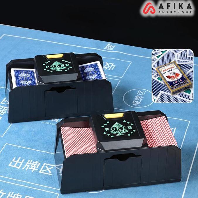 VERNIZCO Mesin Kocok Kartu Otomatis 2 Deck Shuffle Machine Bridge UNO Games