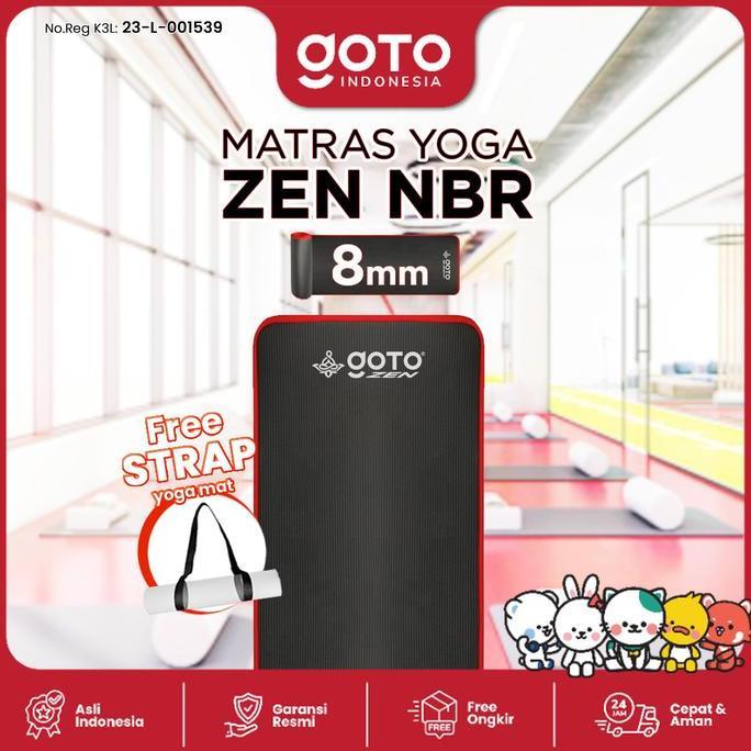 VINRYSA Goto Zen NBR Yoga Mat 8mm Matras Olahraga Poundfit Anti Slip Tebal