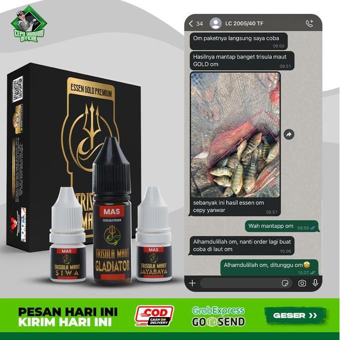 Essen Trisula Maut Gold | Mancing Essen Untuk Ikan Mas Lele Patin Bandeng Bawal Laut Nila Pancing Um