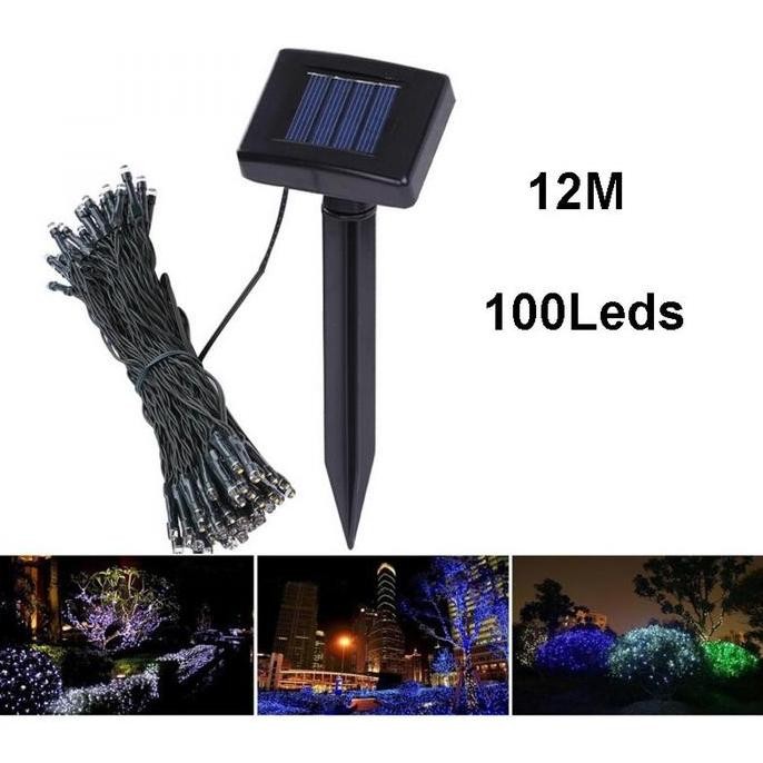 Premium Lampu Hias Taman Tenaga Surya 100 LED Warna Warni Promo