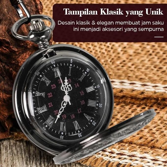 Jam Unik Jam Saku Antik Vintage Pocket Watch Quartz Necklace Pendant