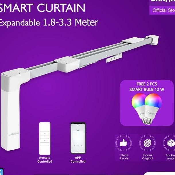 Rel Gorden Otomatis Smart Curtain Expandable 1.83.3 Meter Curtain Adjustable Gorden Tirai Otomatis R