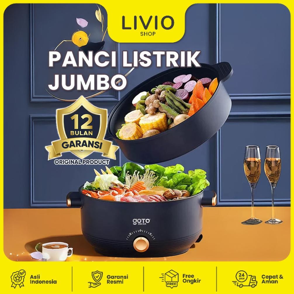 Goto Oscar Panci Listrik Serbaguna Elektrik Fry Pan 3L Goreng Kukus