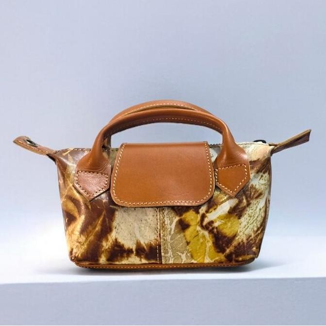 Tas Lc Mini Ecoprint Kulit Asli