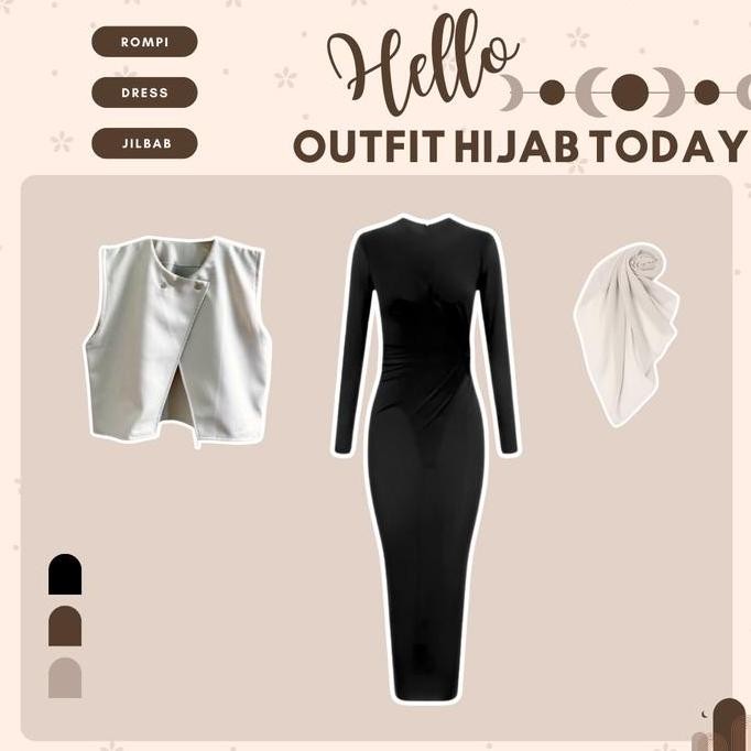 Promo One Set Outfit Remaja 3 In 1 ( Vest Rompi - Inner Dress - Bella Square ) Setelan Wanita - Ls10