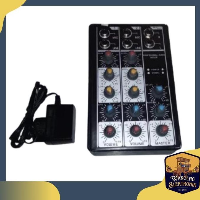BEARERS- Mini Mixer Audio 2 Channel Bisa Digunakan Karaoke - Black