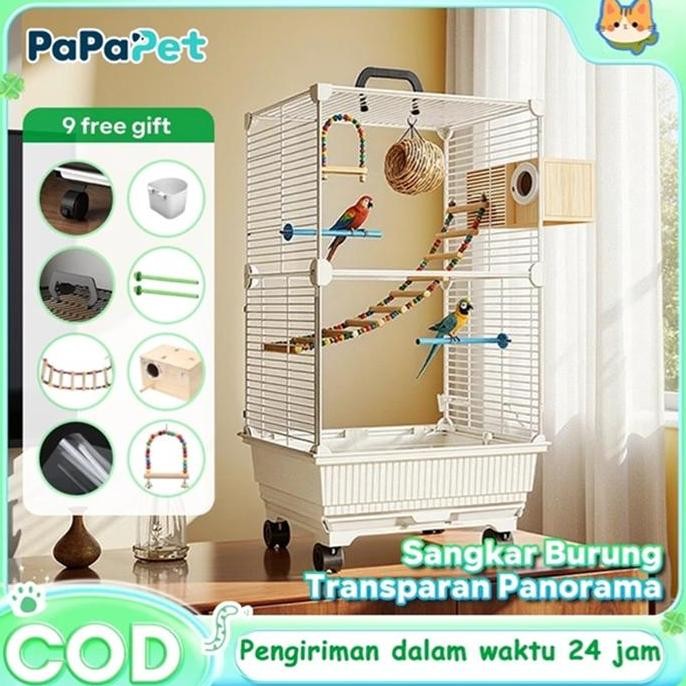 LEIRI- Kandang burung kakatua jenis baru di rumah menggunakan vila burung delux berukuran besar untu