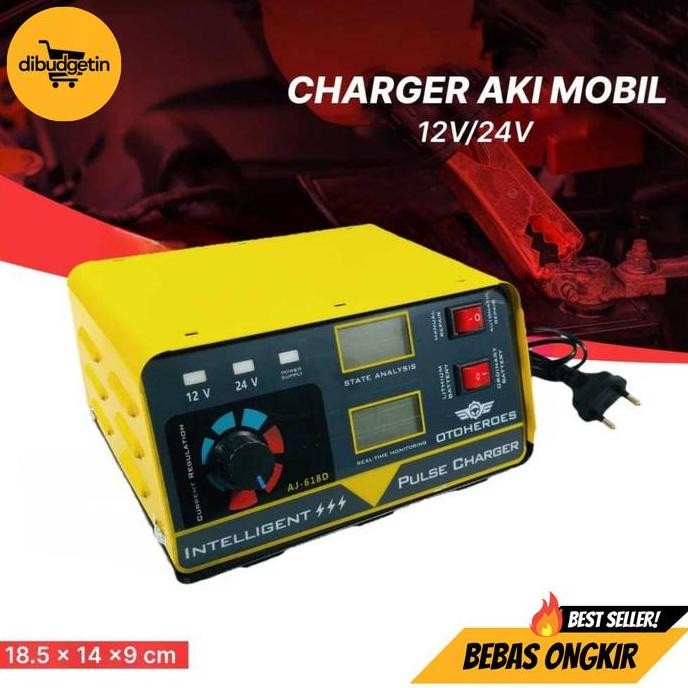 OTOHEROES Charger Aki Mobil Intelligent Battery Charger 12V/24V - AJ-618D