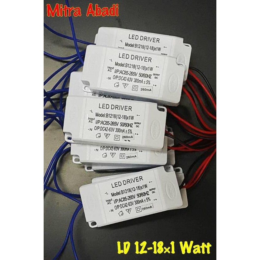 FUSHIGURO- LED Driver 12-18*1 Watt Casing Plastik