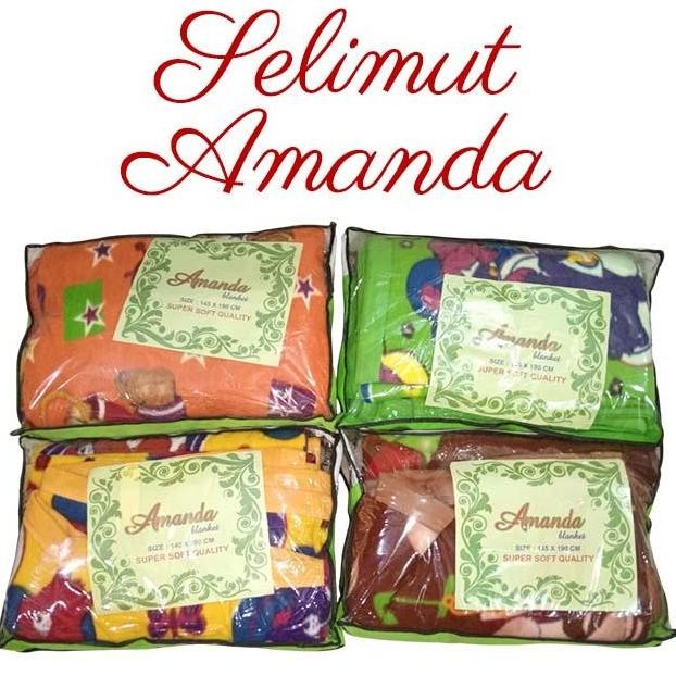 TERMURAH - Selimut Amanda 145x195 Bahan Katun Lembut Hangat