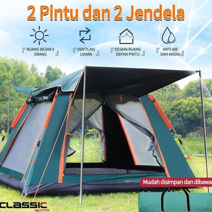 BEARERS- Tenda Camping Kapasitas 4-6 Orang Tenda Gunung Tenda Otomatis
