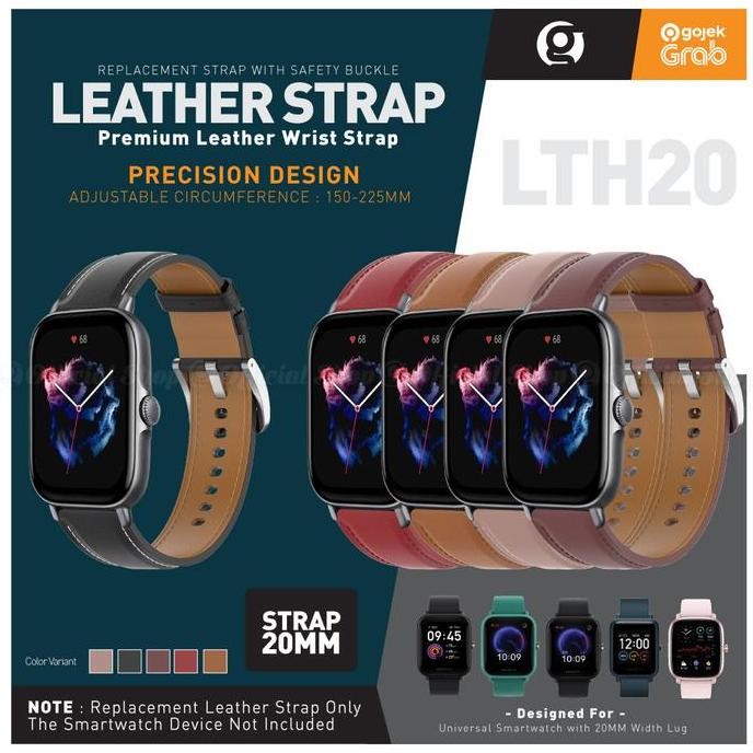 LEIRI- LTH20 Leather Strap 20mm Amazfit GTS 3 4 Mini BIP Lite /Galaxy Watch 6