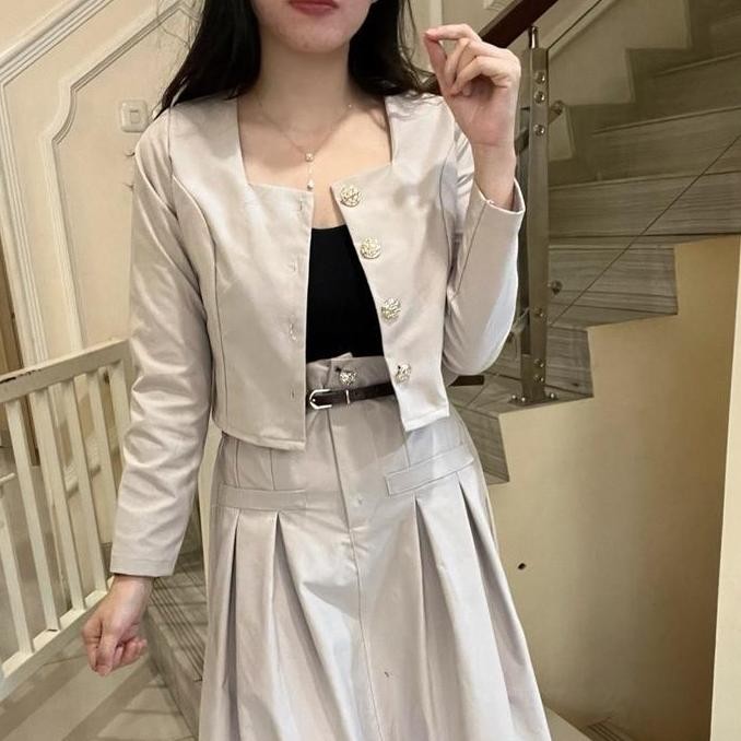 Promo Herfit Sheena Set Blazer + Rok Maxi Wanita ( Set Blazer Rok Panjang ) Cod