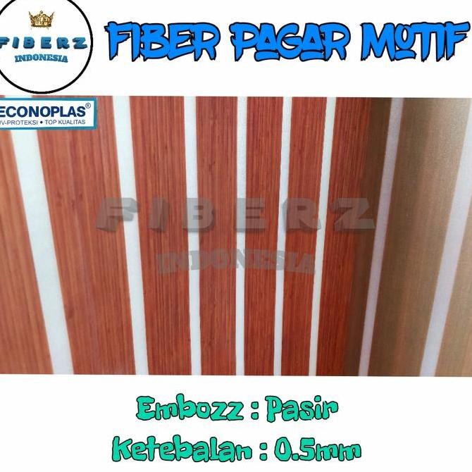 ECONOPLAS - Fiber Plastik Penutup Pagar Motif KAYU Meteran