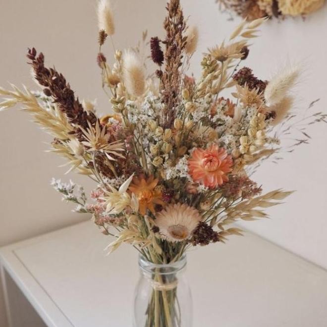 1 set bunga aesthetic JUMBO ukuran besar Vas Meja vas aesthetic vas bunga kering buket bunga kering 