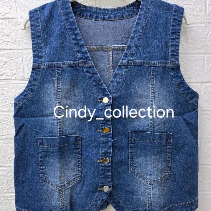 Promo ROMPI JEANS WANITA CROP JUMBO VEST CROP JUMBO VEST JEANS ROMPI WANITA COD