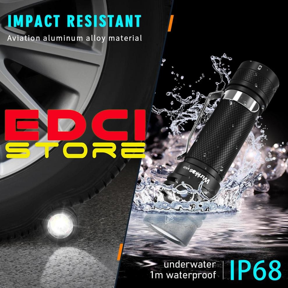 Senter Wurkkos WK03, SST40, 1800 Lumens, USB- typeC Senter