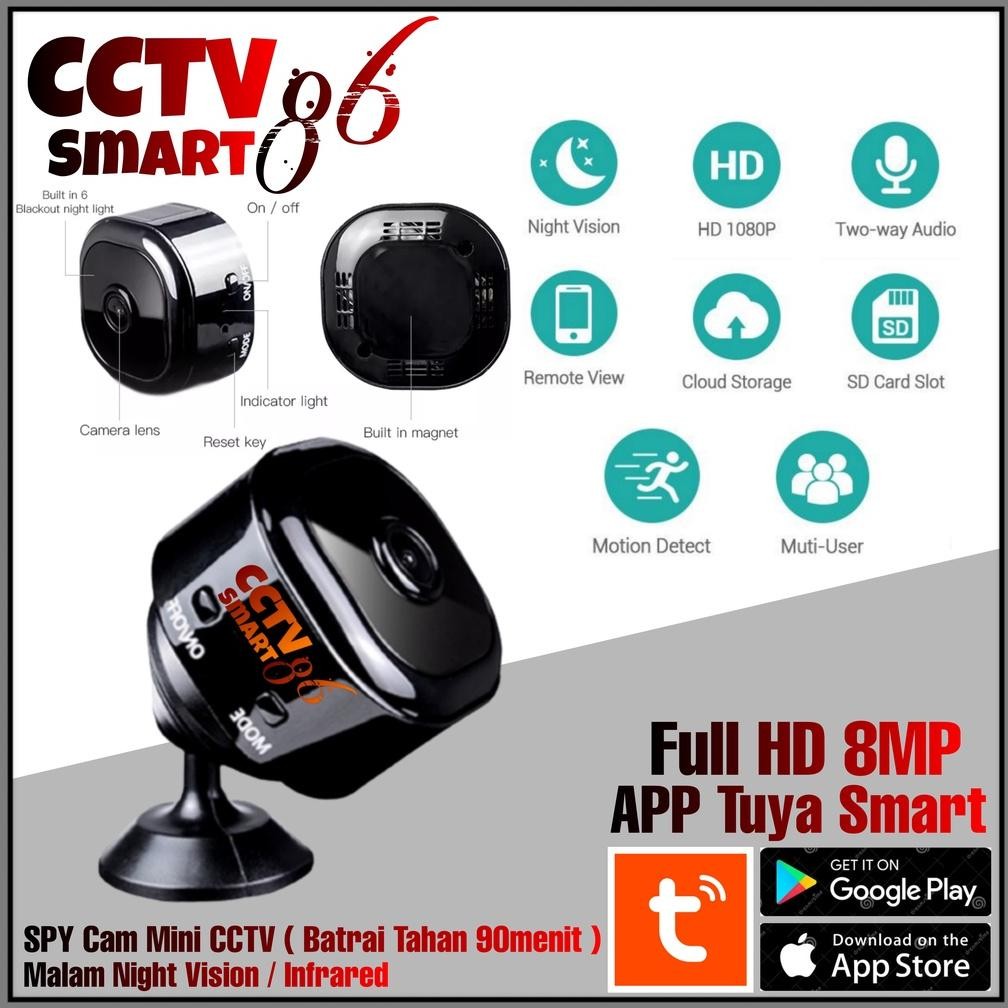 NEW Camera CCTV Mini Wireless SPY Camera Mini Tuya Smart Wifi 8MP Suara & Video kamera cctv