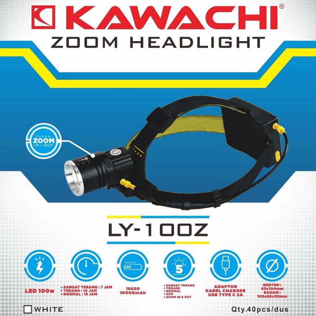 kawachi senter kepala zoom 150watt dan 100watt  (FREE LENSA KUNING) IP46 Senter
