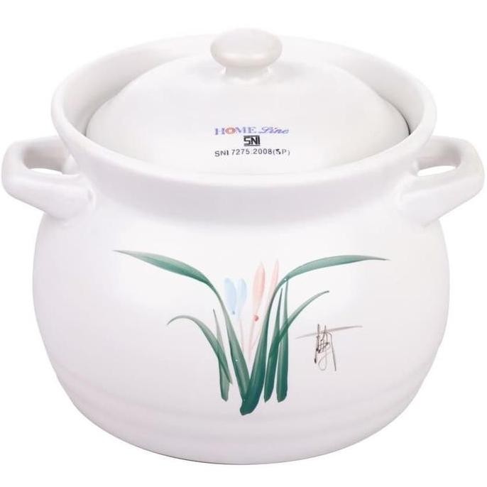 Home Line Panci Sapo Keramik 7 inch 3000 ml Panci Masak Obat Herbal