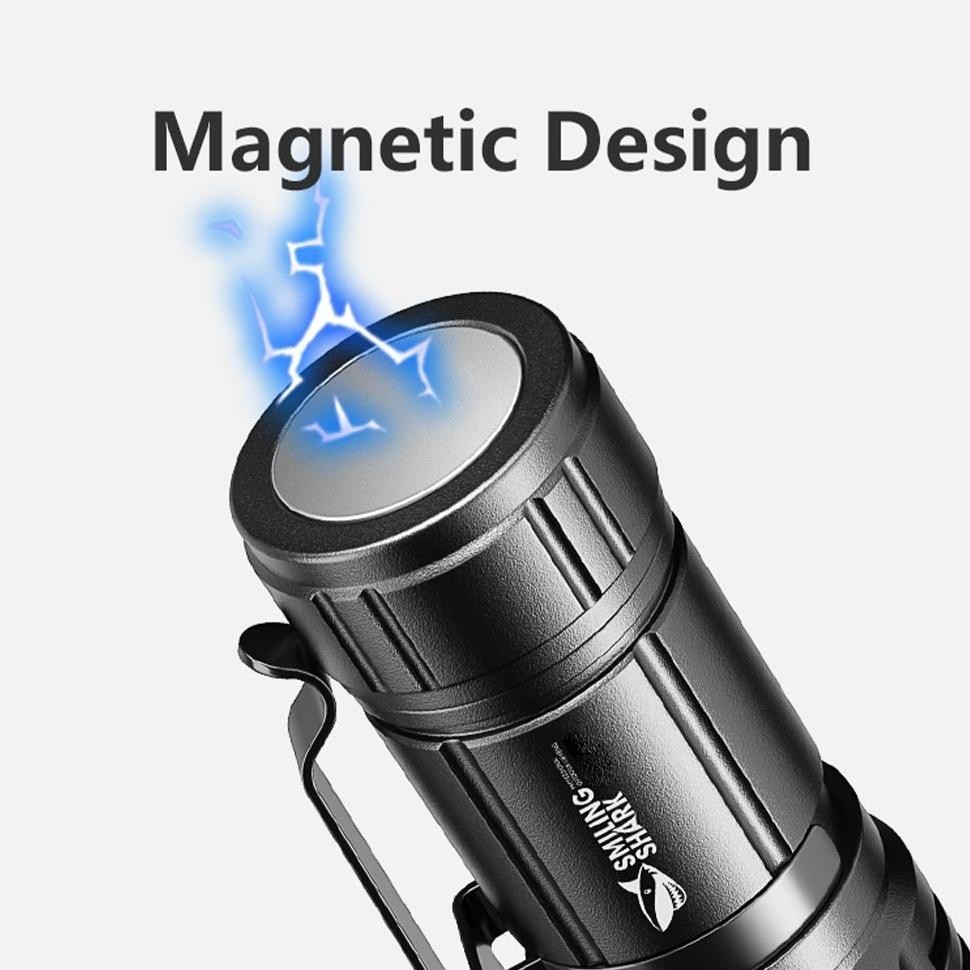 Senter Mini Smiling Shark SD5031 SmilingShark SD 5031 Magnet clip Type-C Rechargeable Waterproof Sen