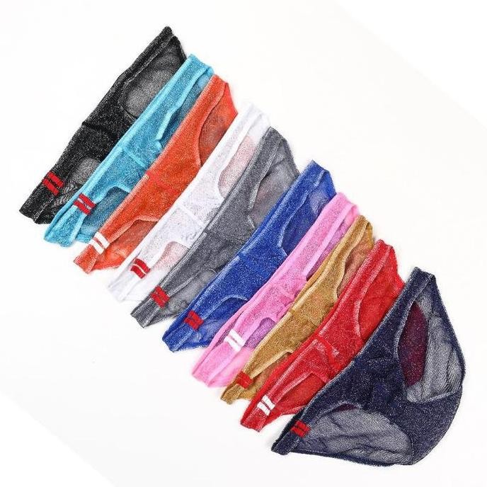 LC E 078 XK3 - MAN'S G STRING THONG SHINNY TRANSPARANT