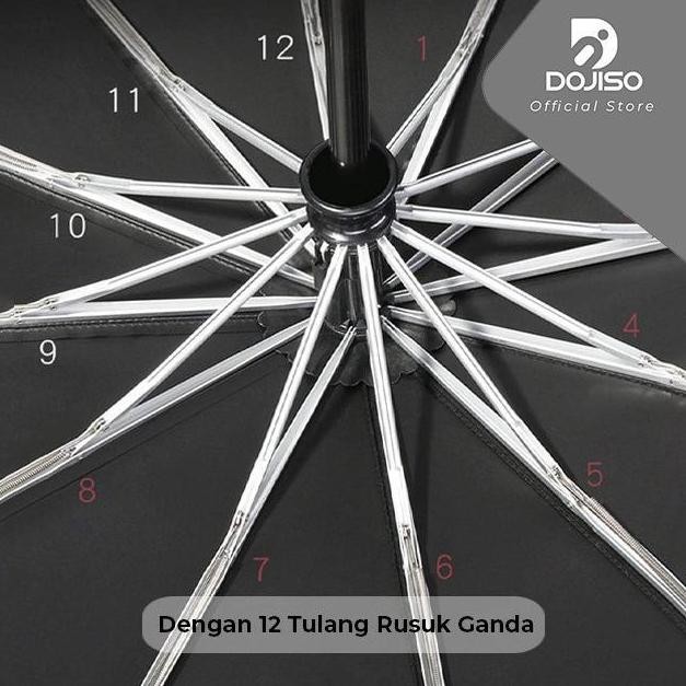 Payung Otomatis Jumbo 12 Rusuk Ganda Super Besar Anti Hujan UV - Dojiso Sport Official