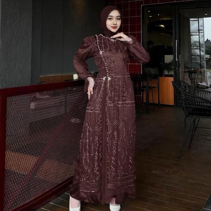 DB64>> Maxi Rose Gamis Kondangan Gamis Lebaran Gamis Undangan Gamis Pesta