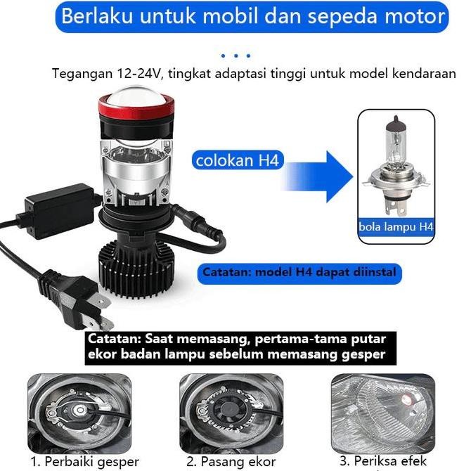 Mini Projie Y7D Lampu Led Mobil Dan Motor H4 /Biled/ Mini PJECTOR PROJIE Y7D SUPER BRIGHT 50 Watt