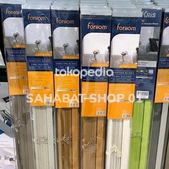 Forhom Venetian Blinds Tirai Gulung PVC Plastik Jendela Kaca