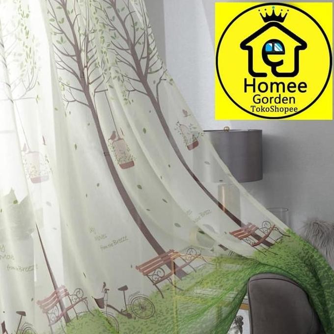 Vitrase Gorden/vitrase cream/pohon besar putih hijau