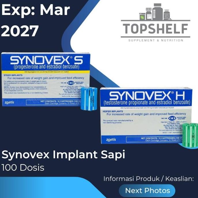 Synovex S & Synovex H Zoetis Implant Sapi Jantan & Betina Import USA AME