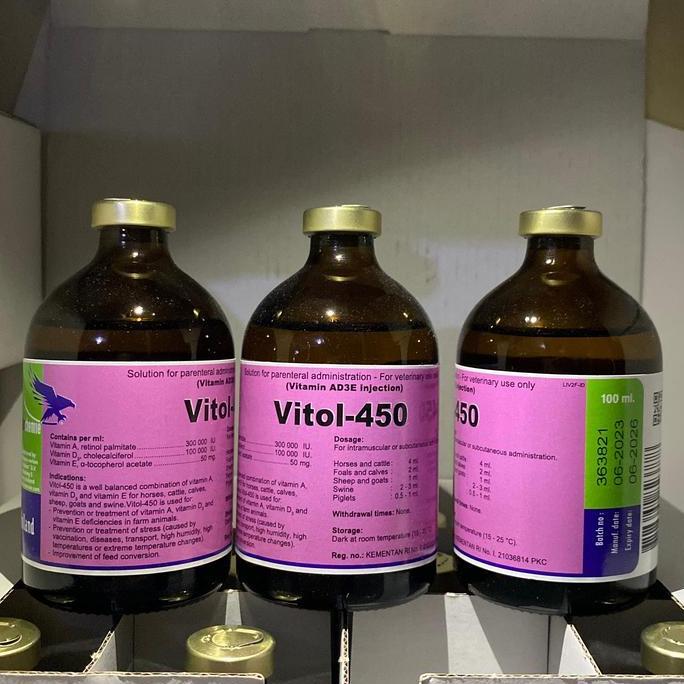 Vitol 450 100 ml vitamin ternak dosis tinggi AME