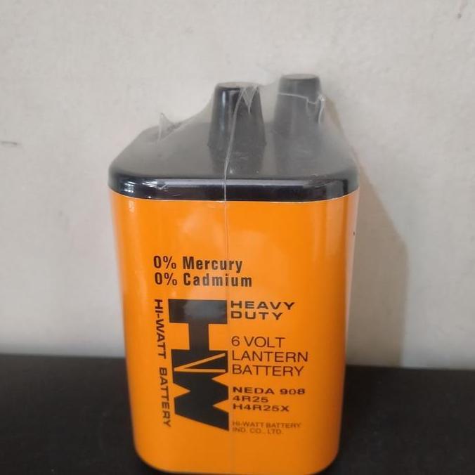 Battery   6v  Heavy Duty lantern baterai H4R25 HW Hi-Watt 6v
